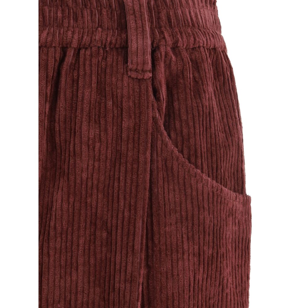 Bordeaux Cotton Casual Pants