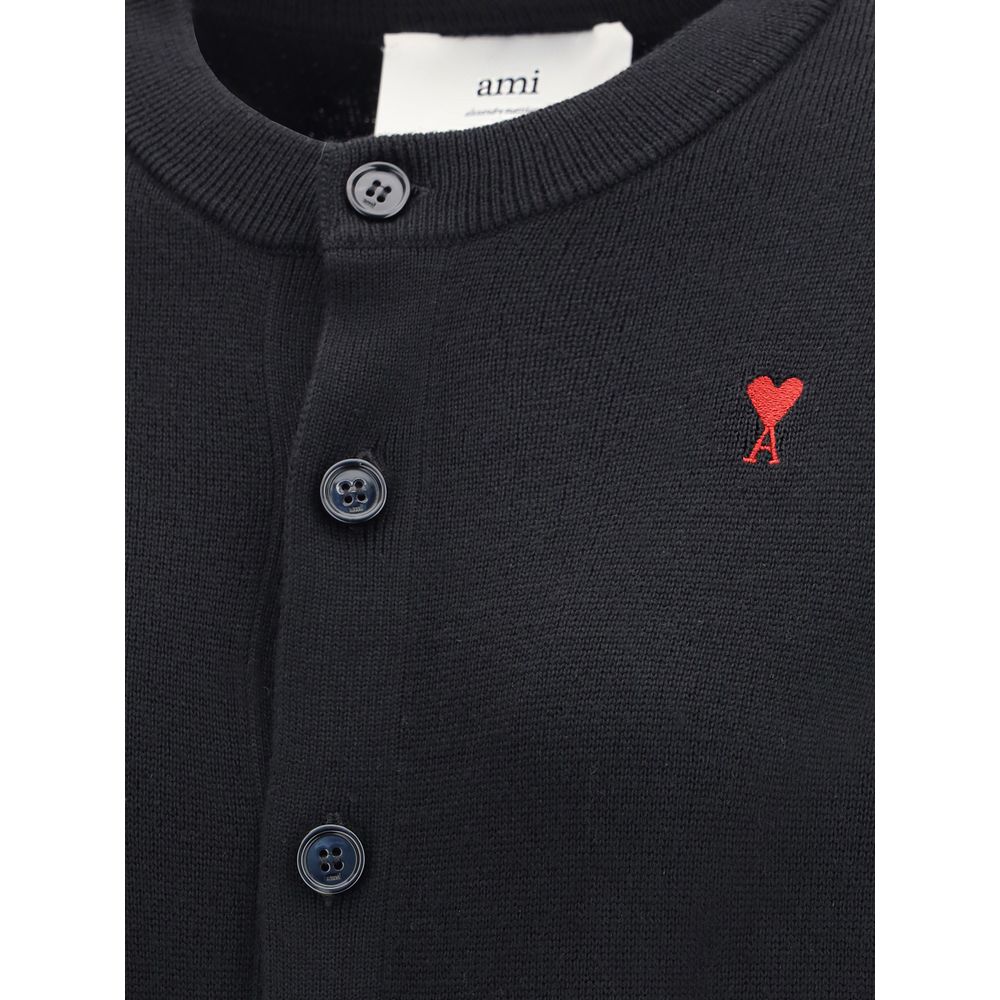 Black Merino Wool Cardigan