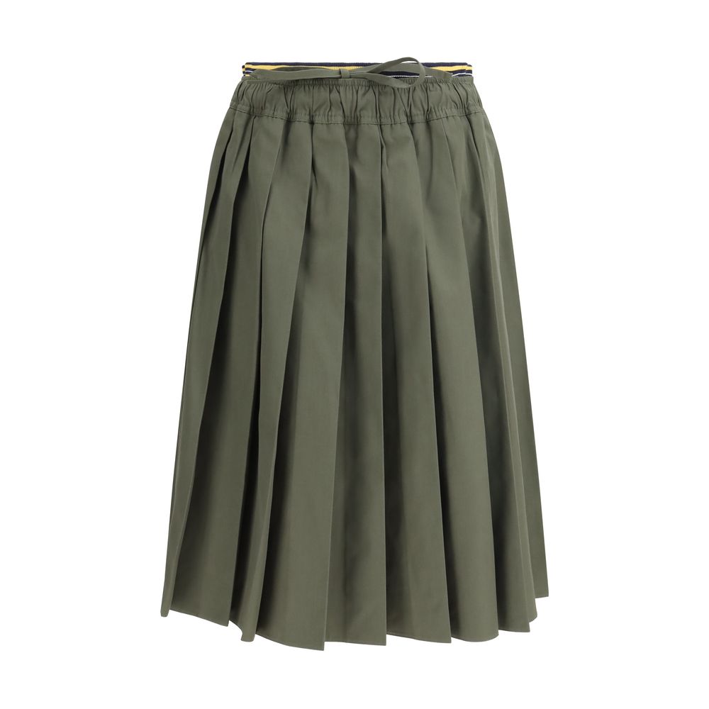 Bicolor Polyester Midi Skirt