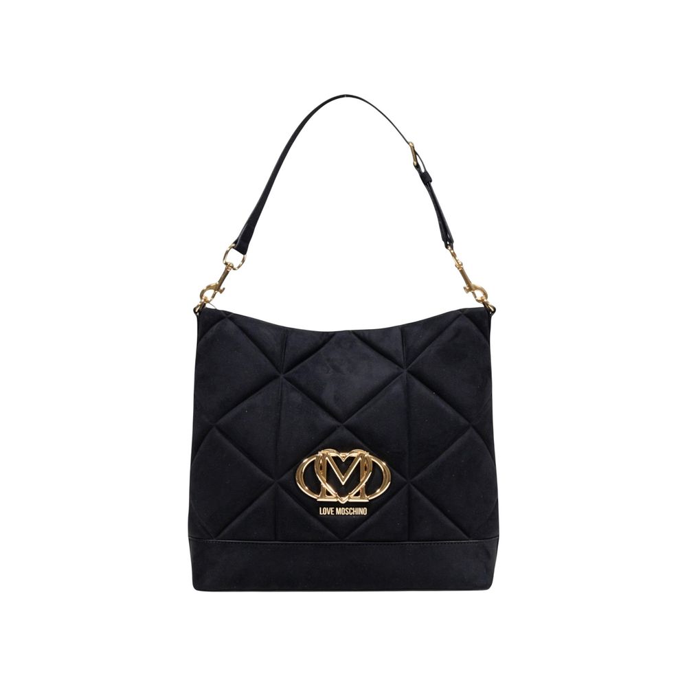 Black Suede Leather Handbag