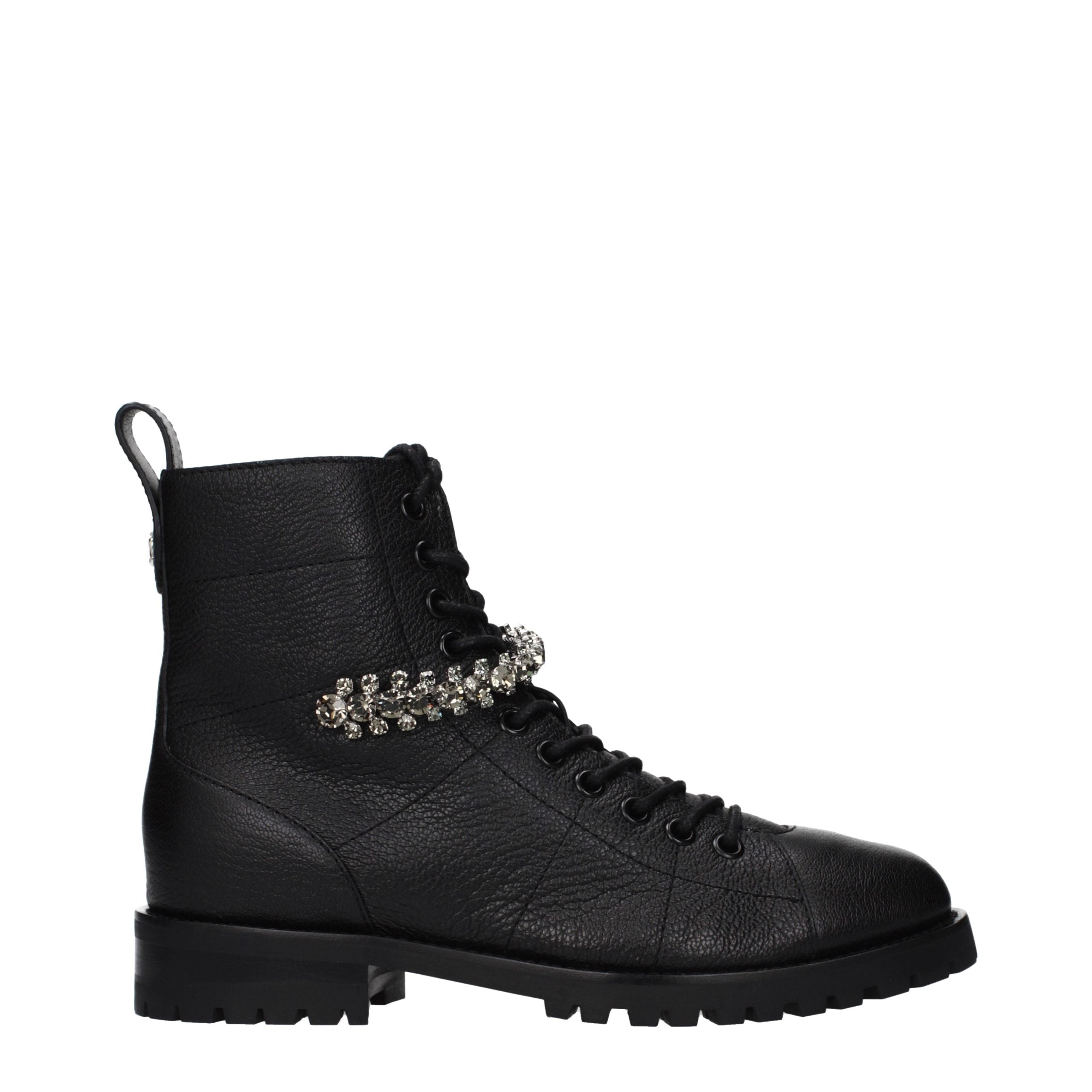 Black Leather Ankle Boots