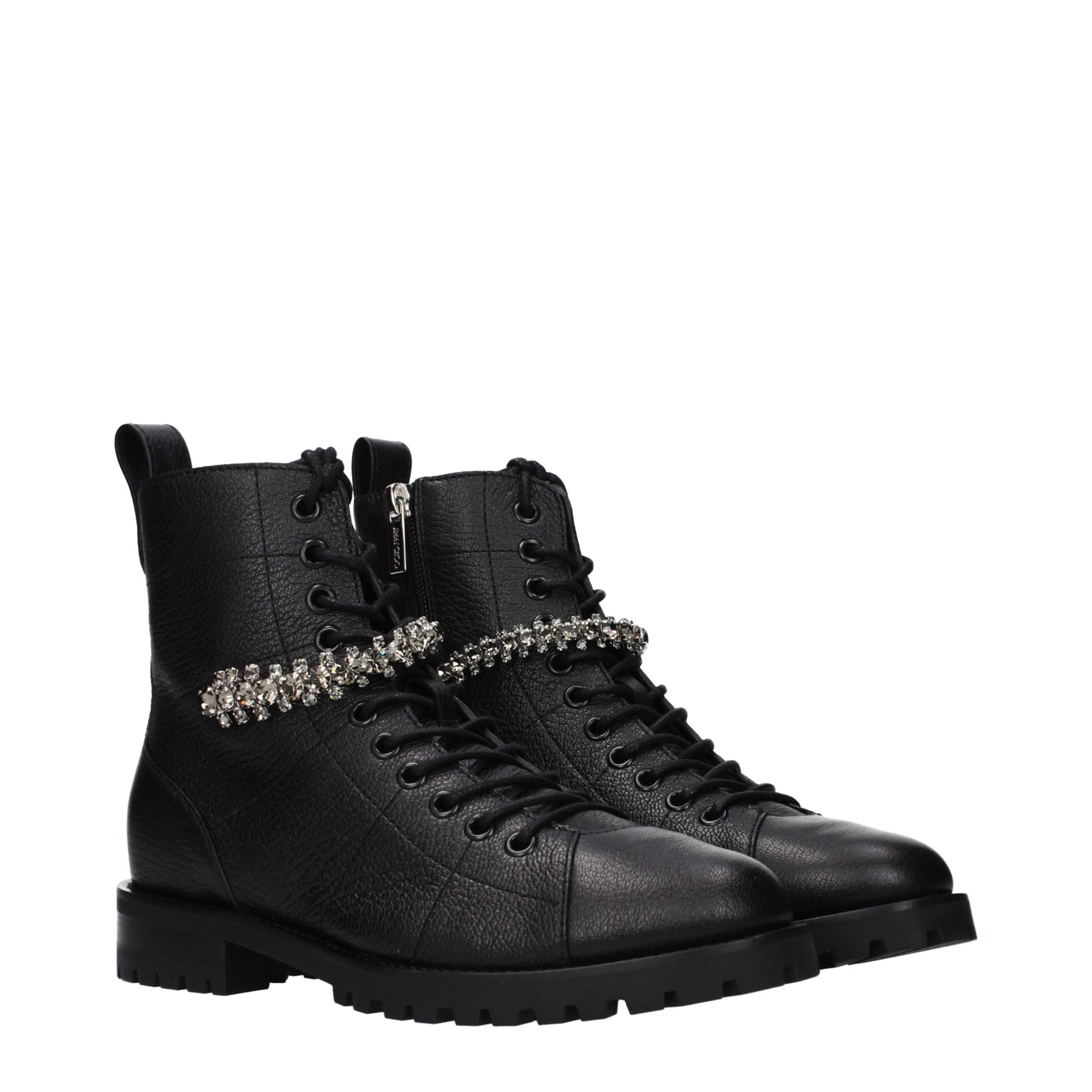 Black Leather Ankle Boots