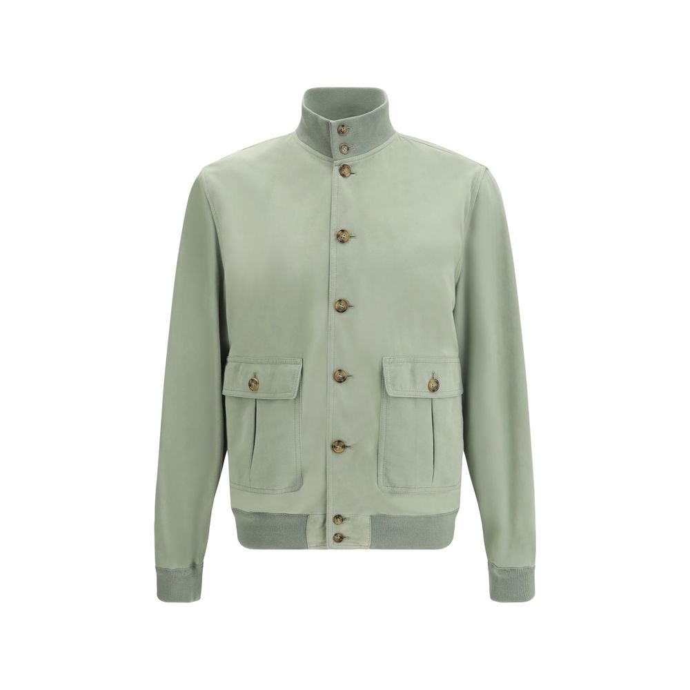 Bicolor Calf Leather Bos Taurus Shell Jacket