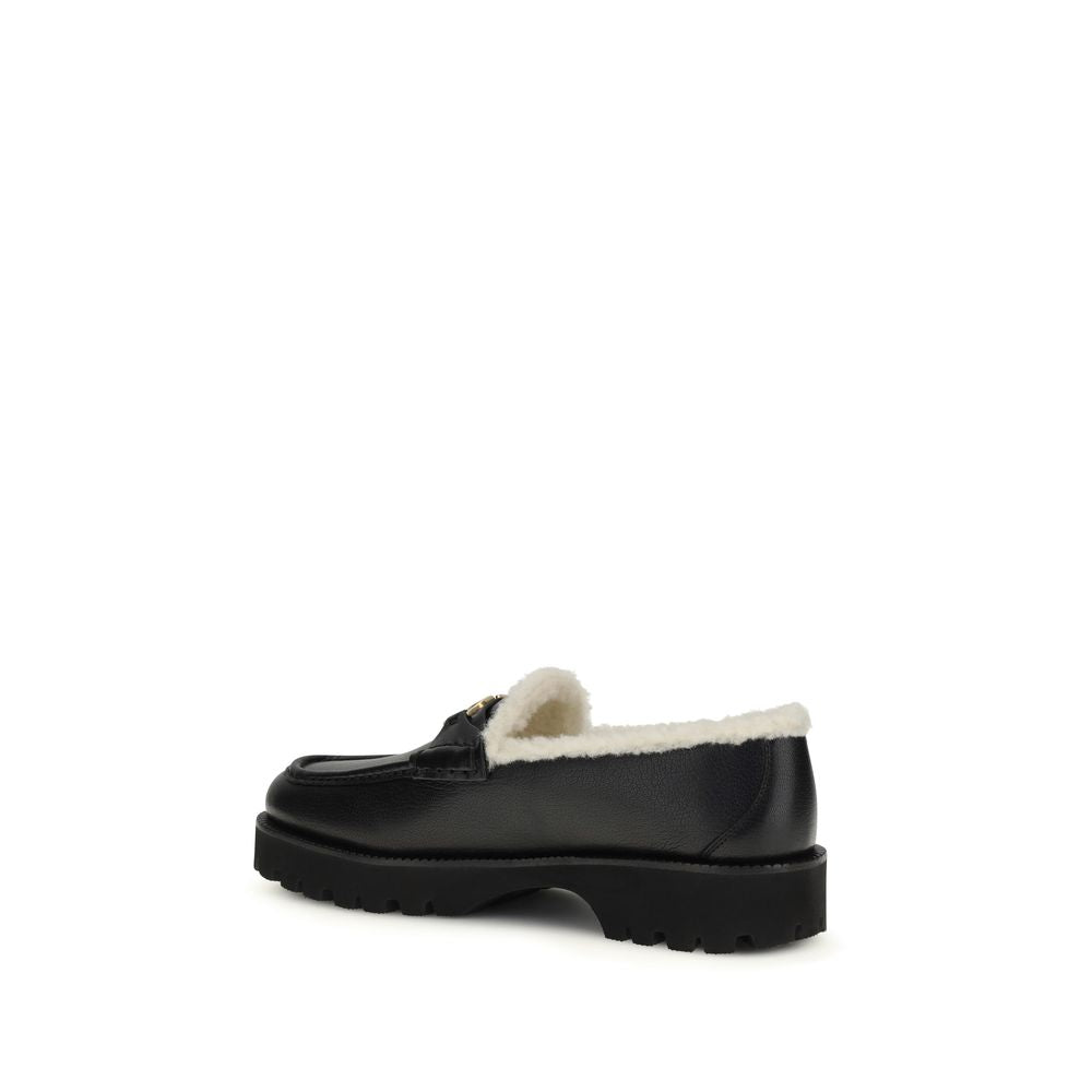 Black Calf Leather Bos Taurus Slip-On Loafers