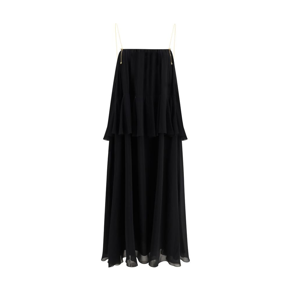 Black Silk Casual Dress