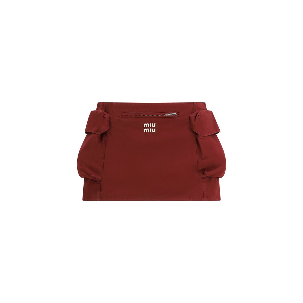 Bordeaux Cotton Mini Skirt