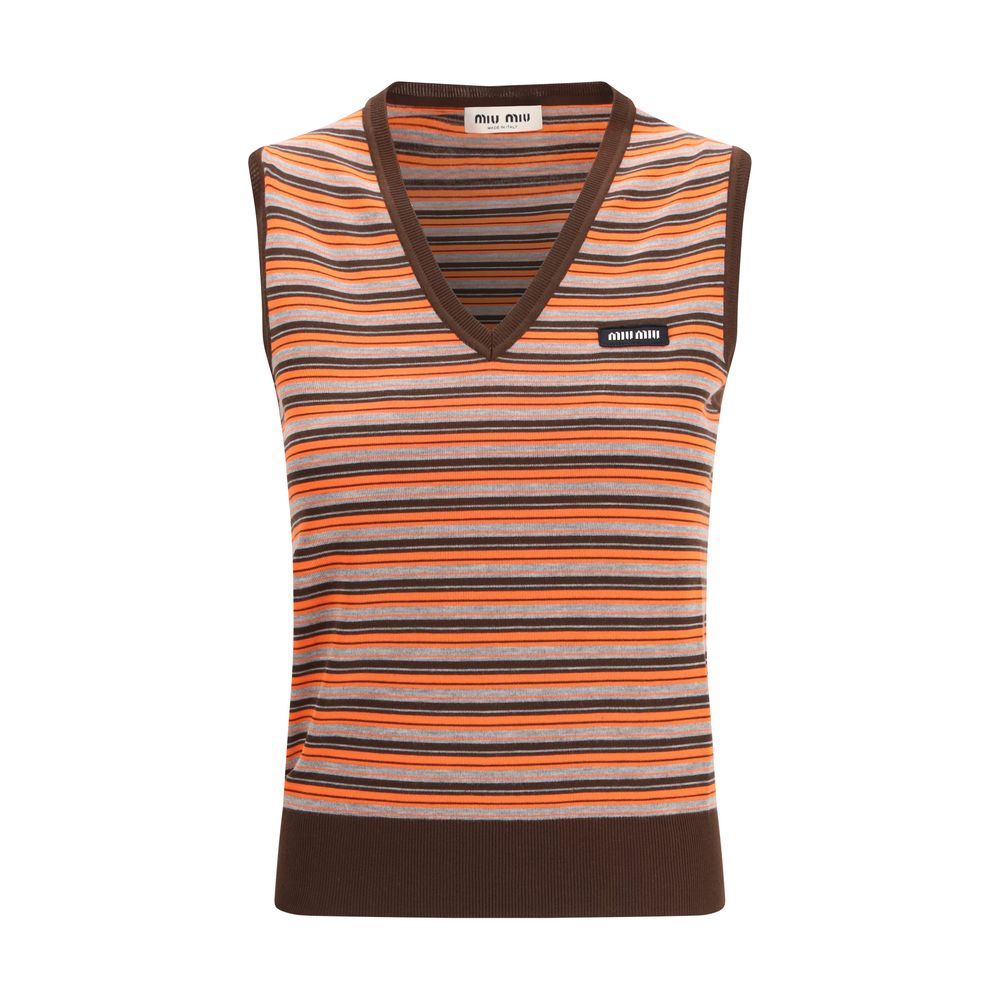 Multicolor Wool Sleeveles Sweater