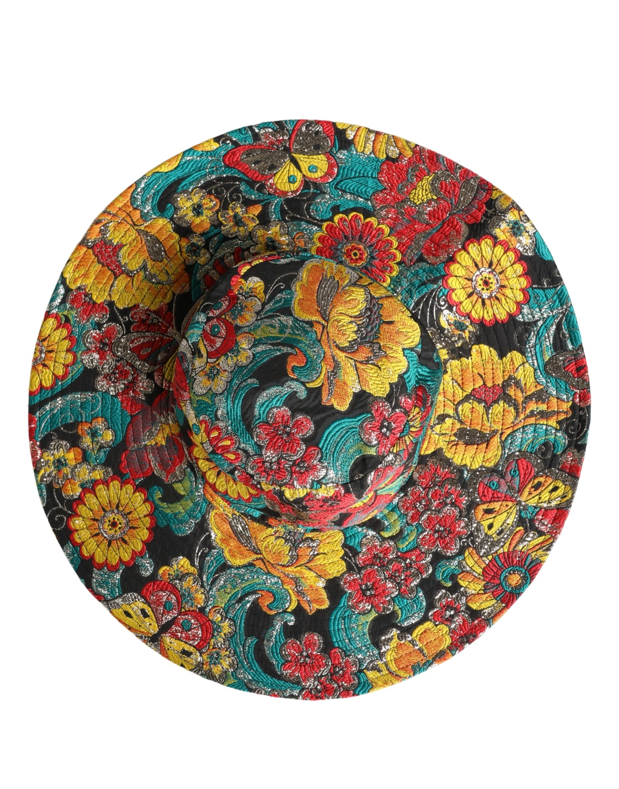 Men Multicolor Brocade Wide Brim Fisherman Capello Hat
