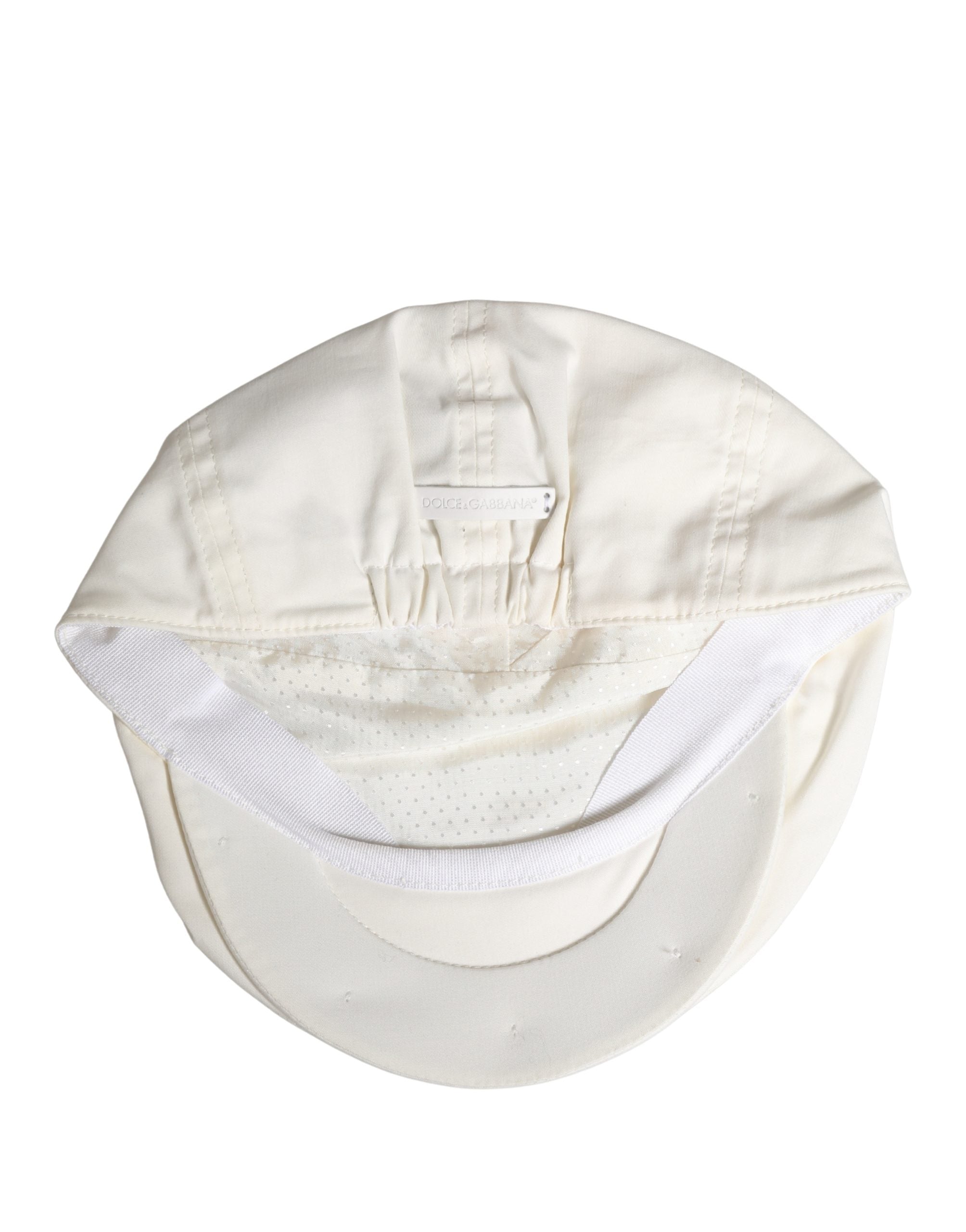Men White Cotton Blend Newsboy Cloth Capello Hat