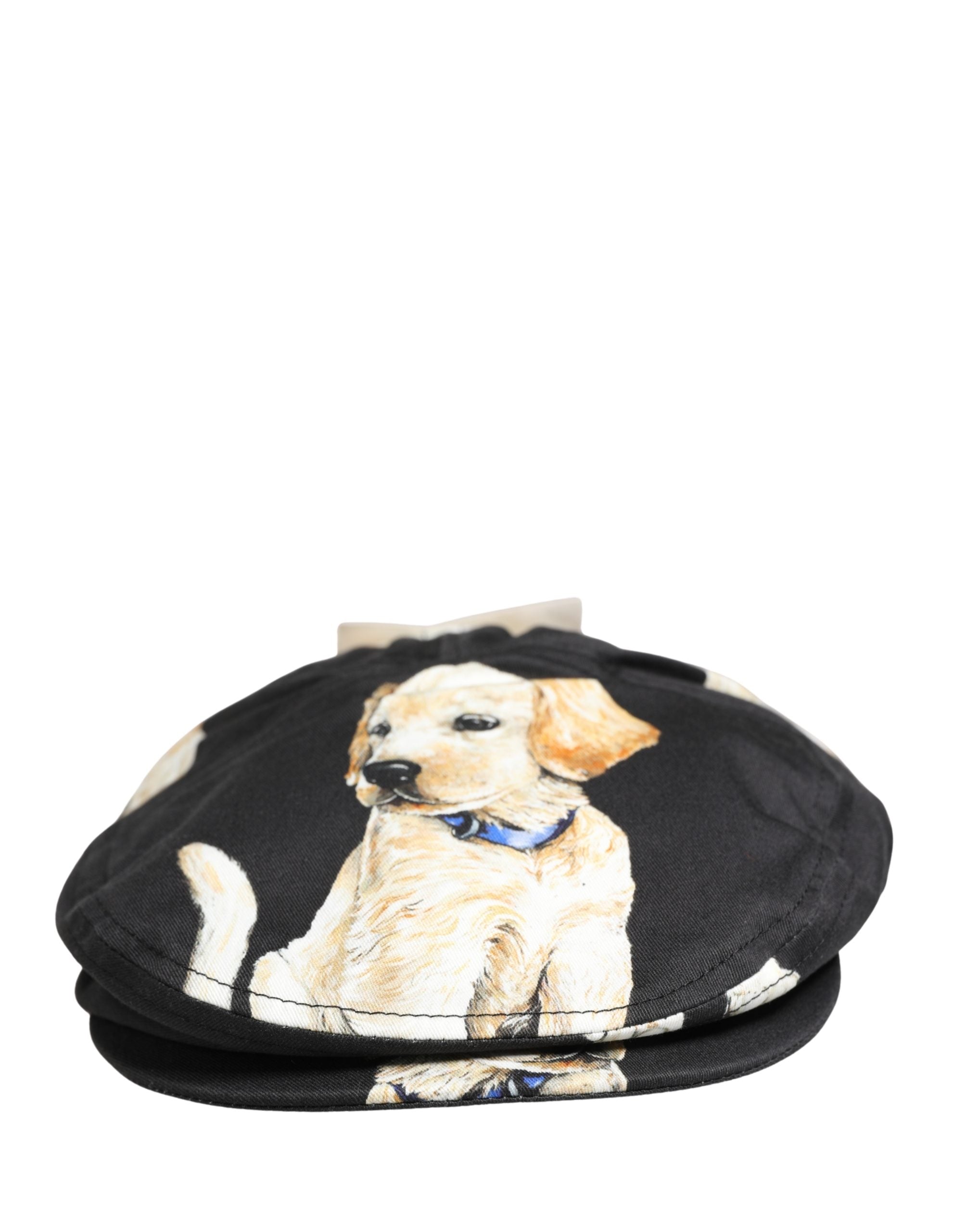 Men Black Dog Cotton Newsboy Cloth Capello Hat