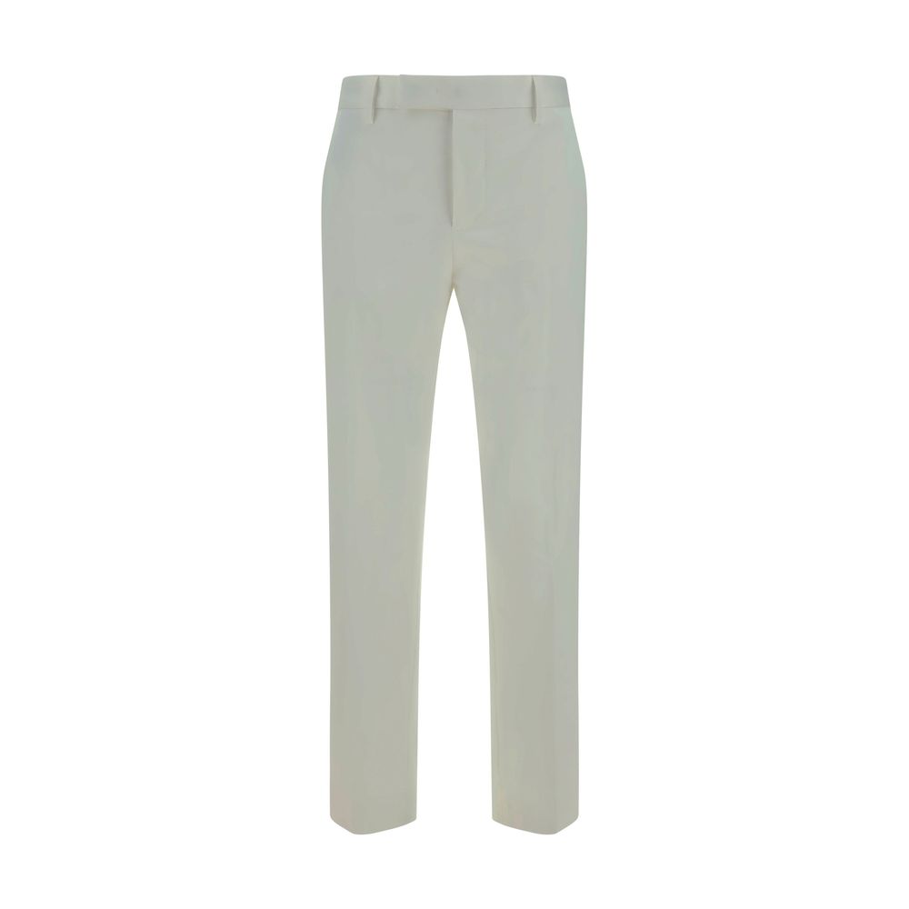 White Cotton Casual Pants