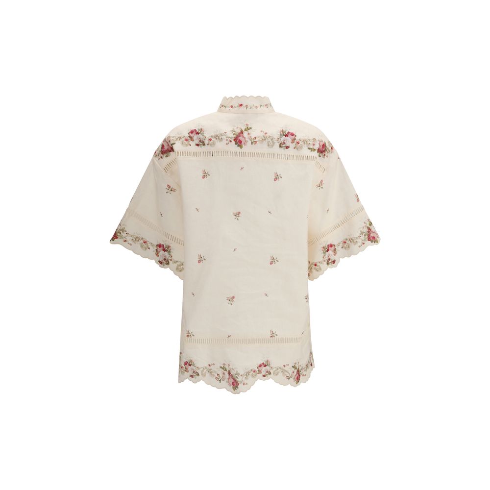 Beige Linen Pattern Shirt