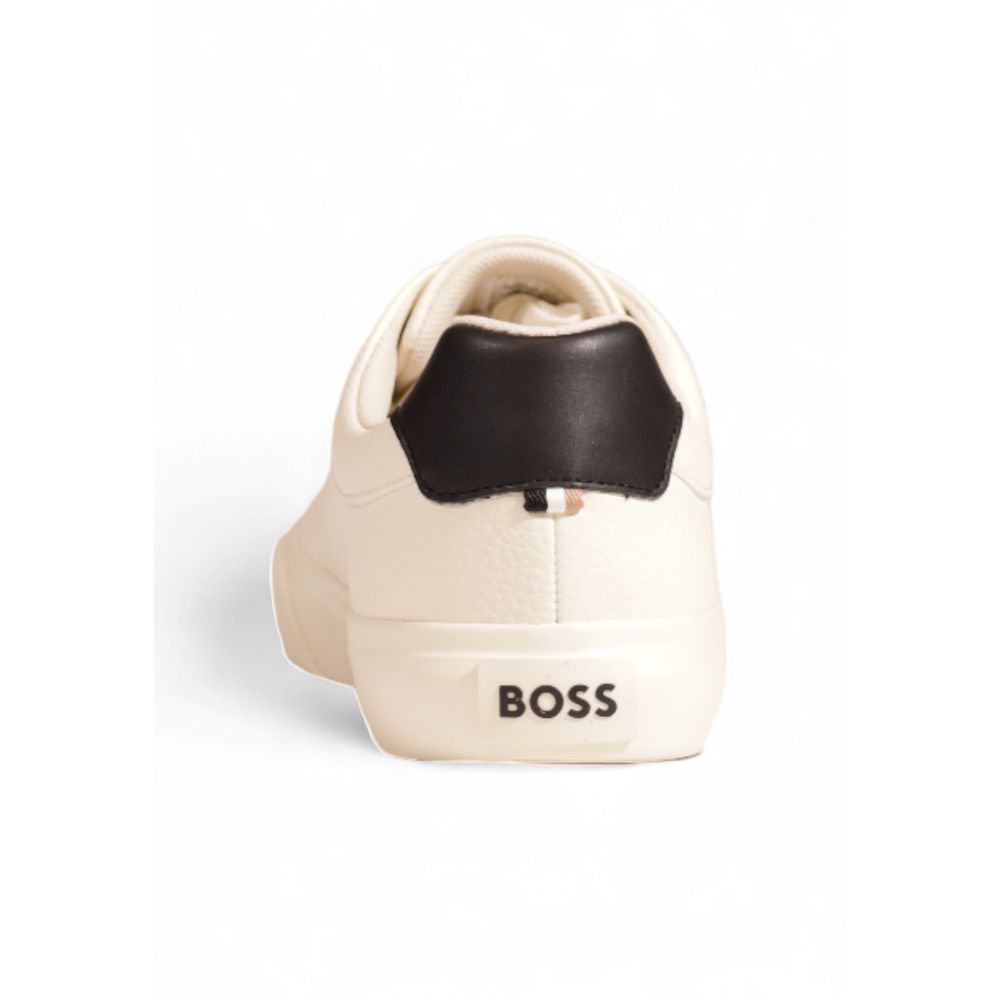 Cream Leather Low Top Sneakers