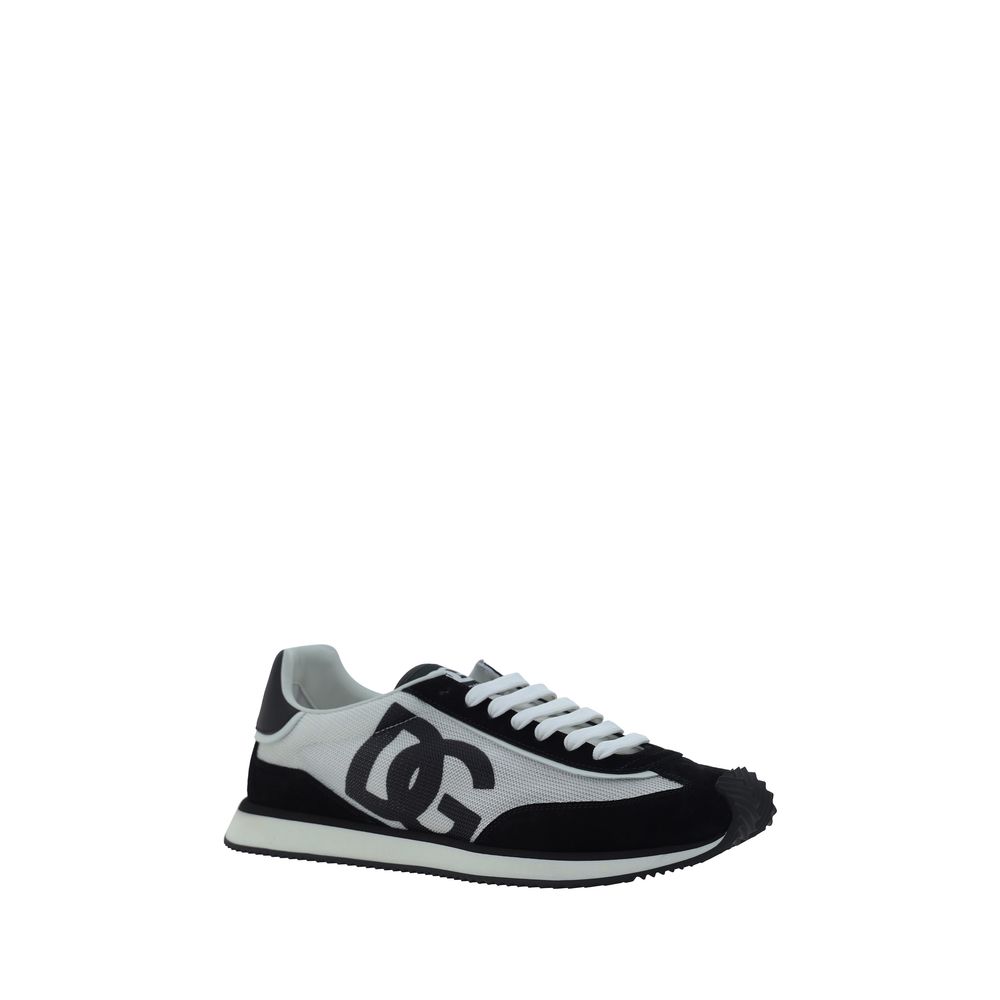 White Fabric Athletic Sneakers