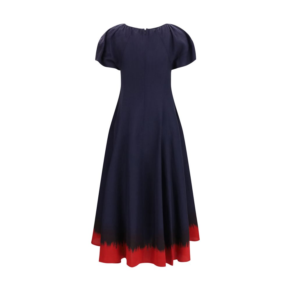 Blue Viscose Casual Dress