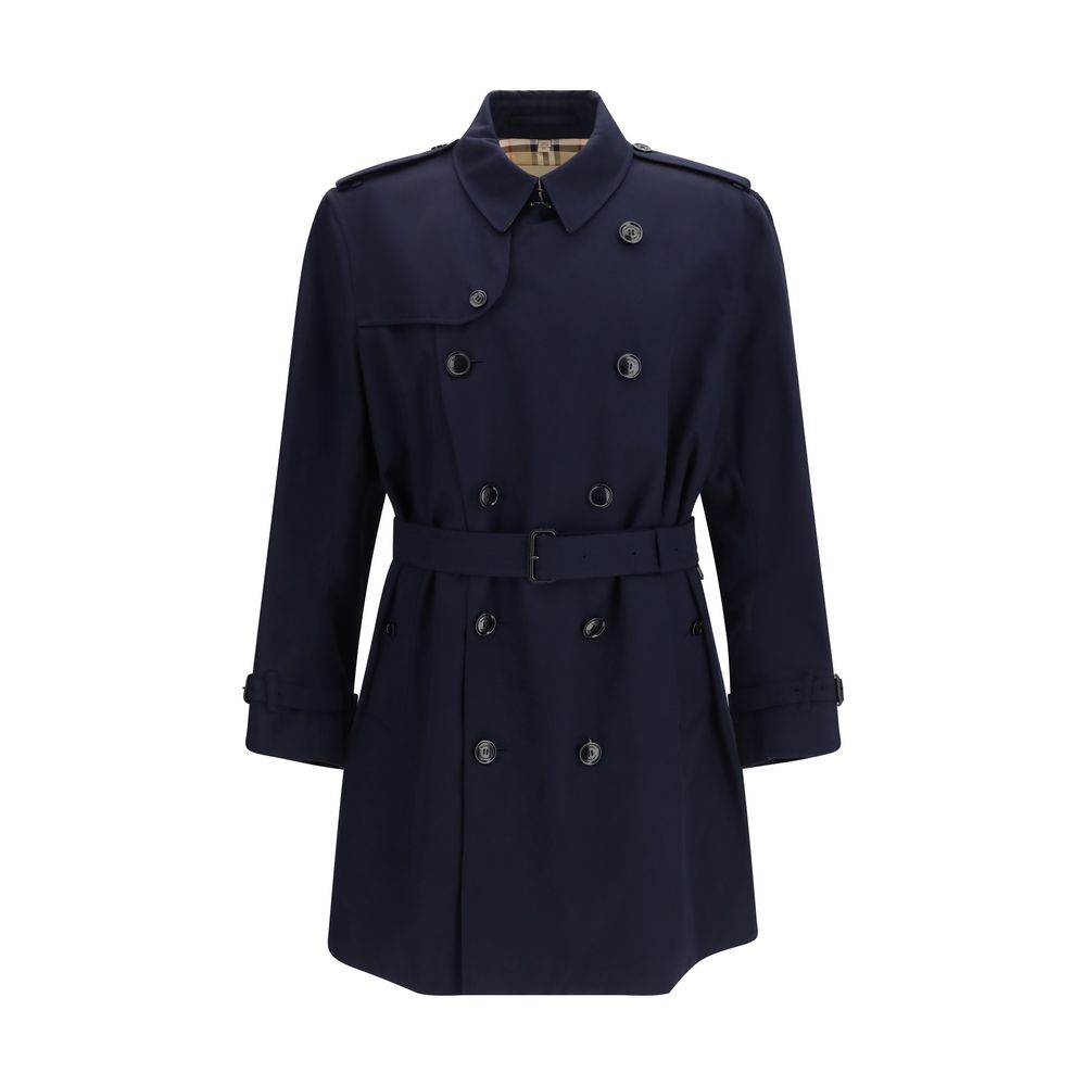 Blue Cotton Trench Coat