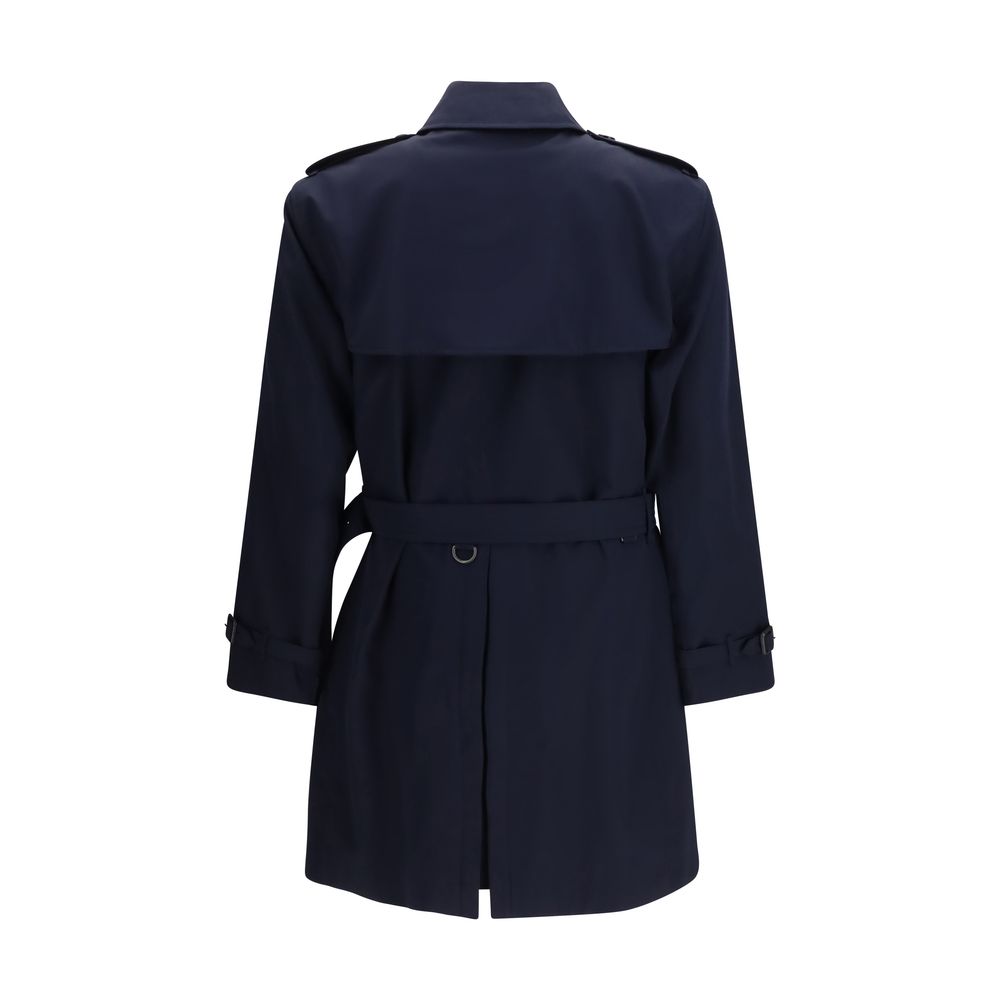 Blue Cotton Trench Coat