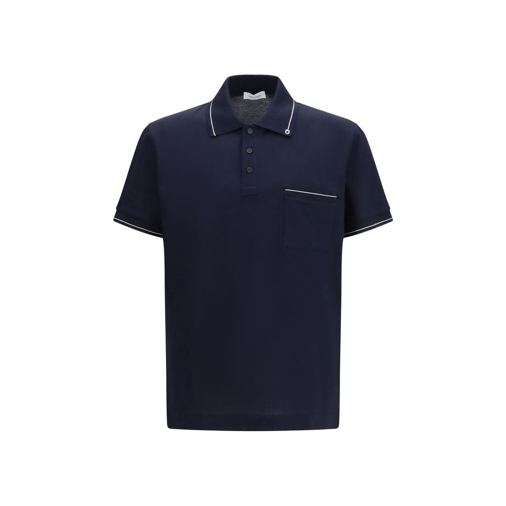 Blue Cotton Polo Shirt