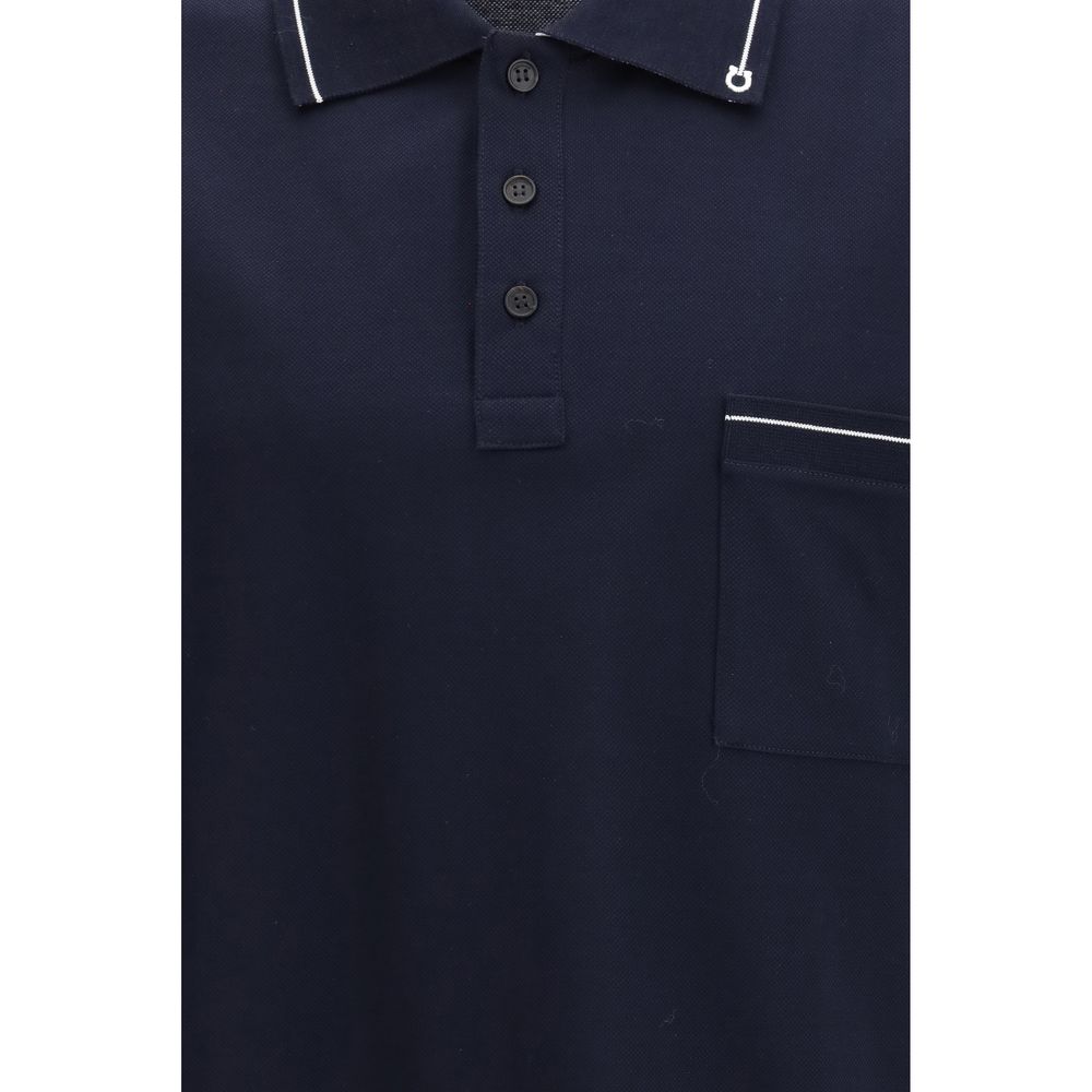 Blue Cotton Polo Shirt