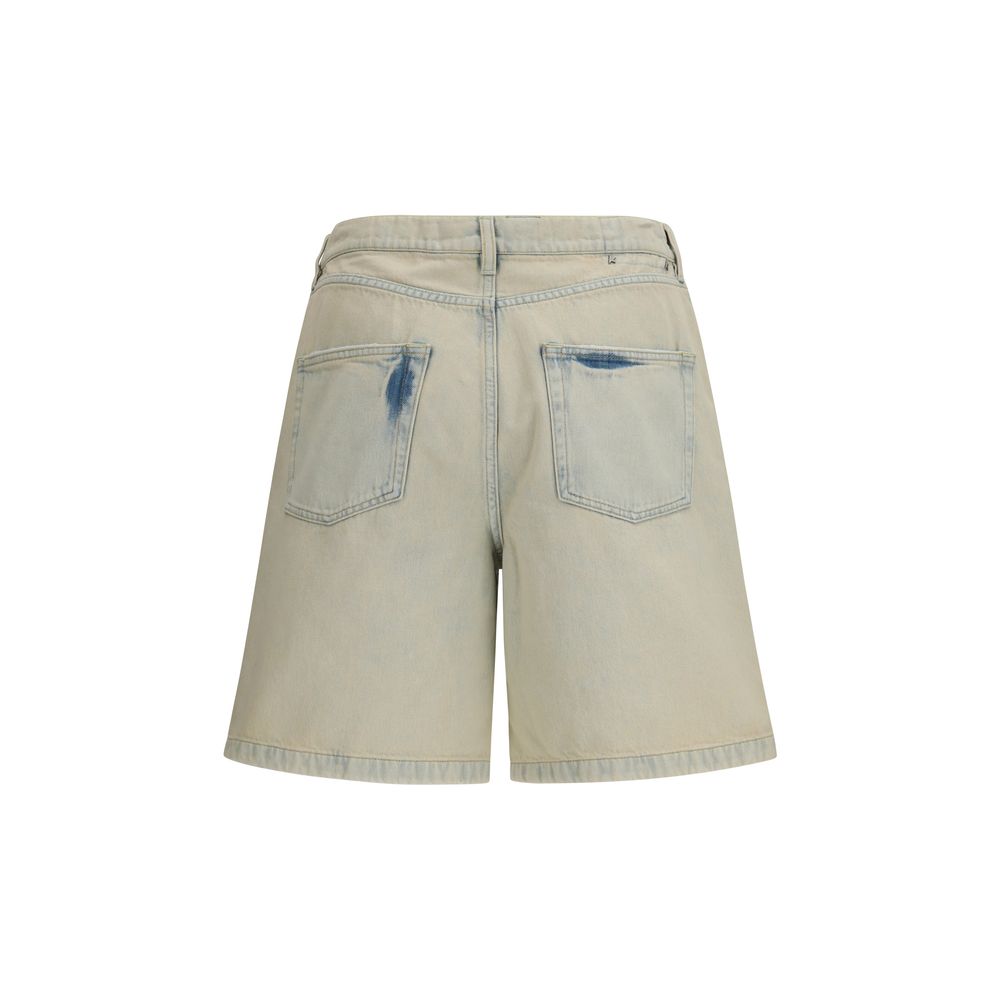 Blue Cotton Bermuda Shorts