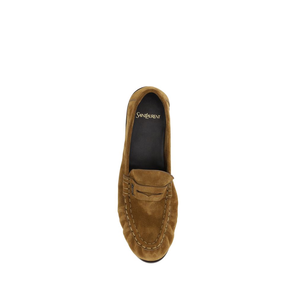 Brown Calf Leather Bos Taurus Slip-On Loafers