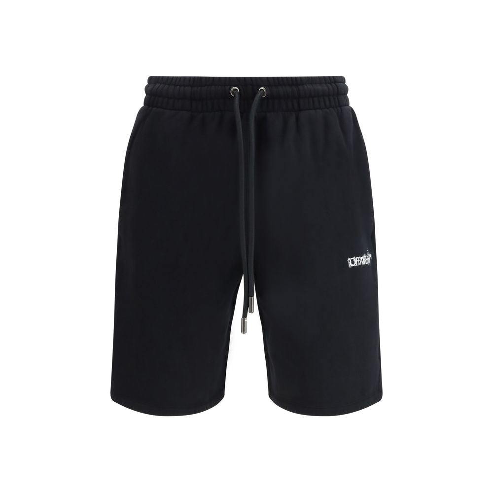 Black Cotton Bermuda Shorts