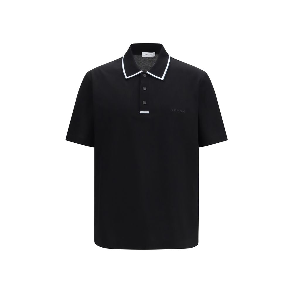 Black Cotton Polo Shirt