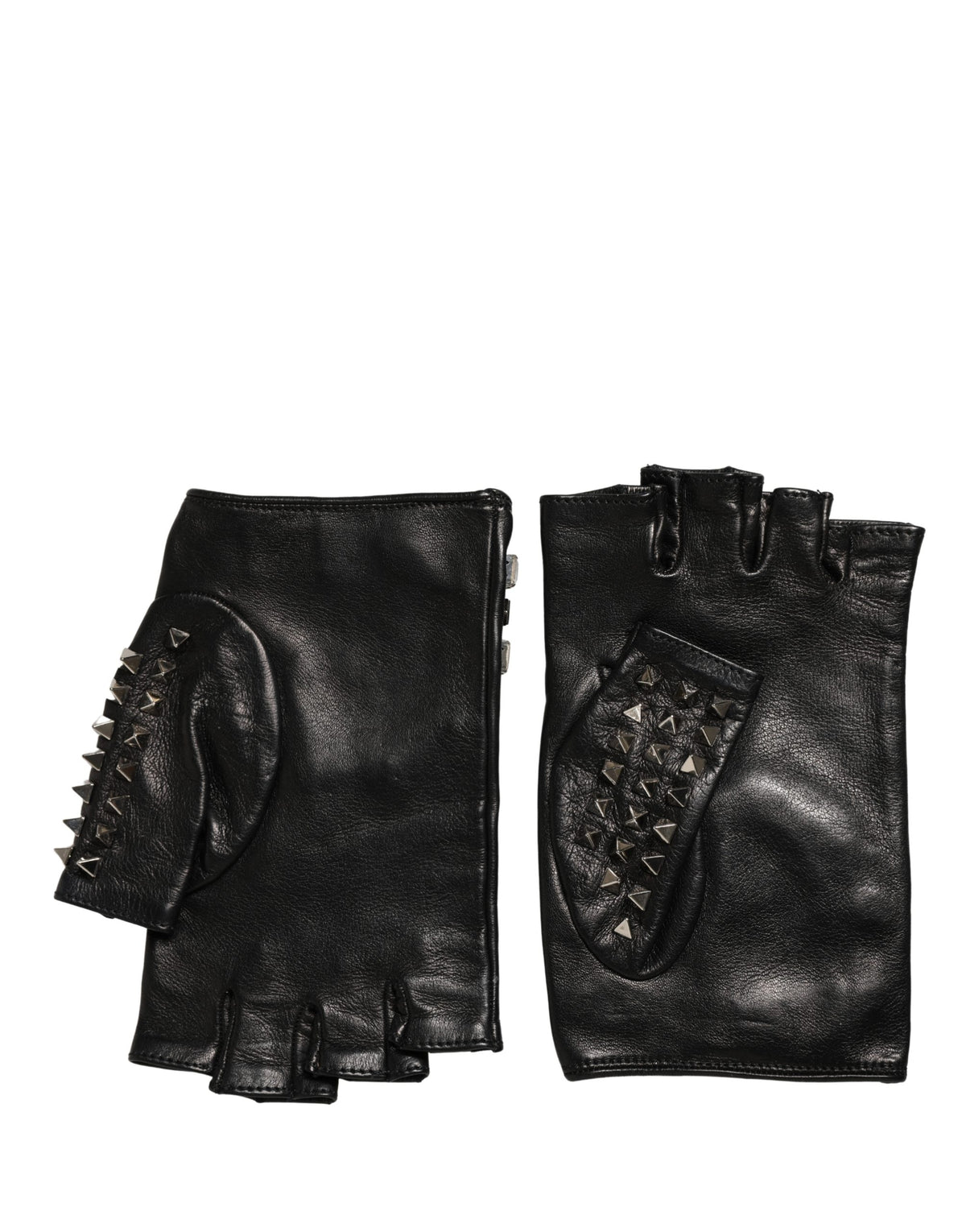 Black Embellished Wrist Length Mitten Women Gloves