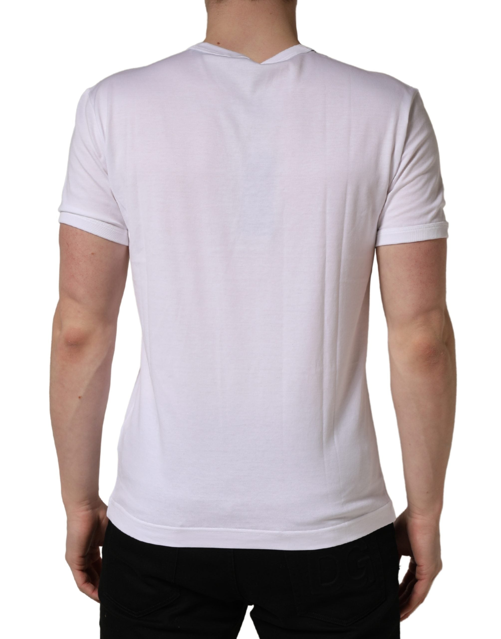 White Palm Embroidered Men Crew Neck T-shirt