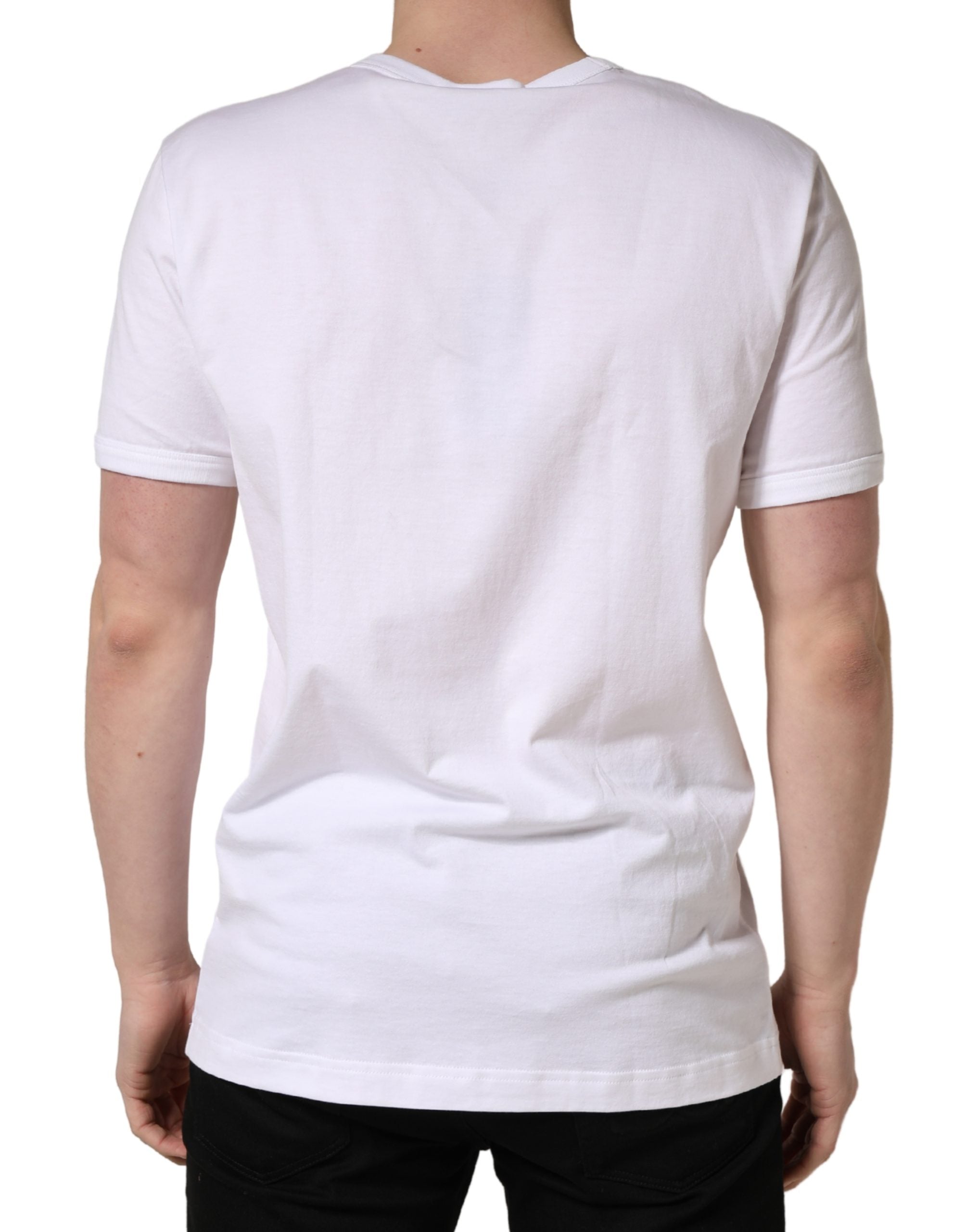 White DG Cherries Cotton Crew Neck T-shirt