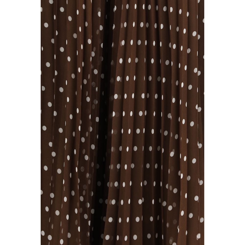 Brown Polyester Long Skirt
