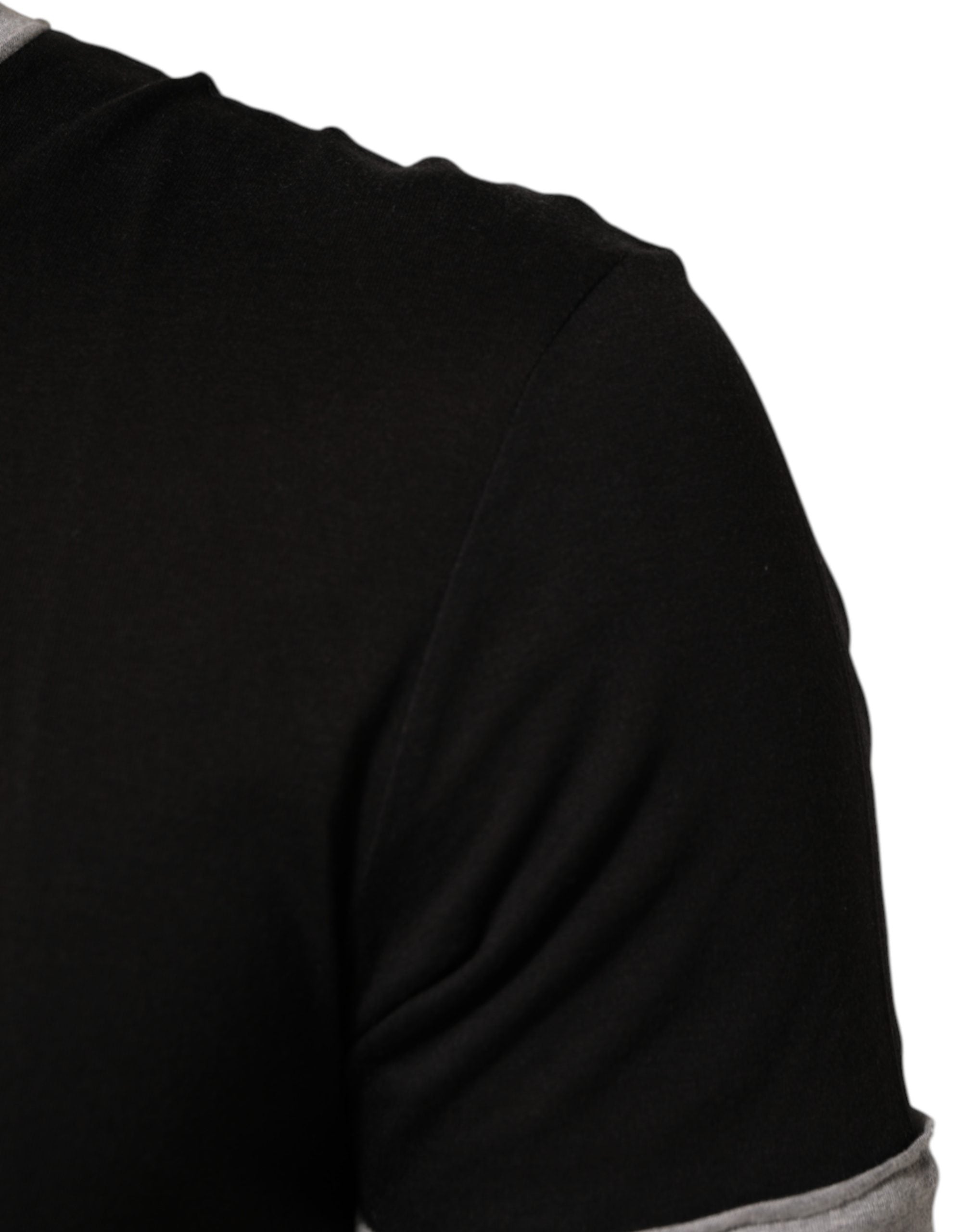 Black Two Tone DG Logo Print Cotton T-shirt