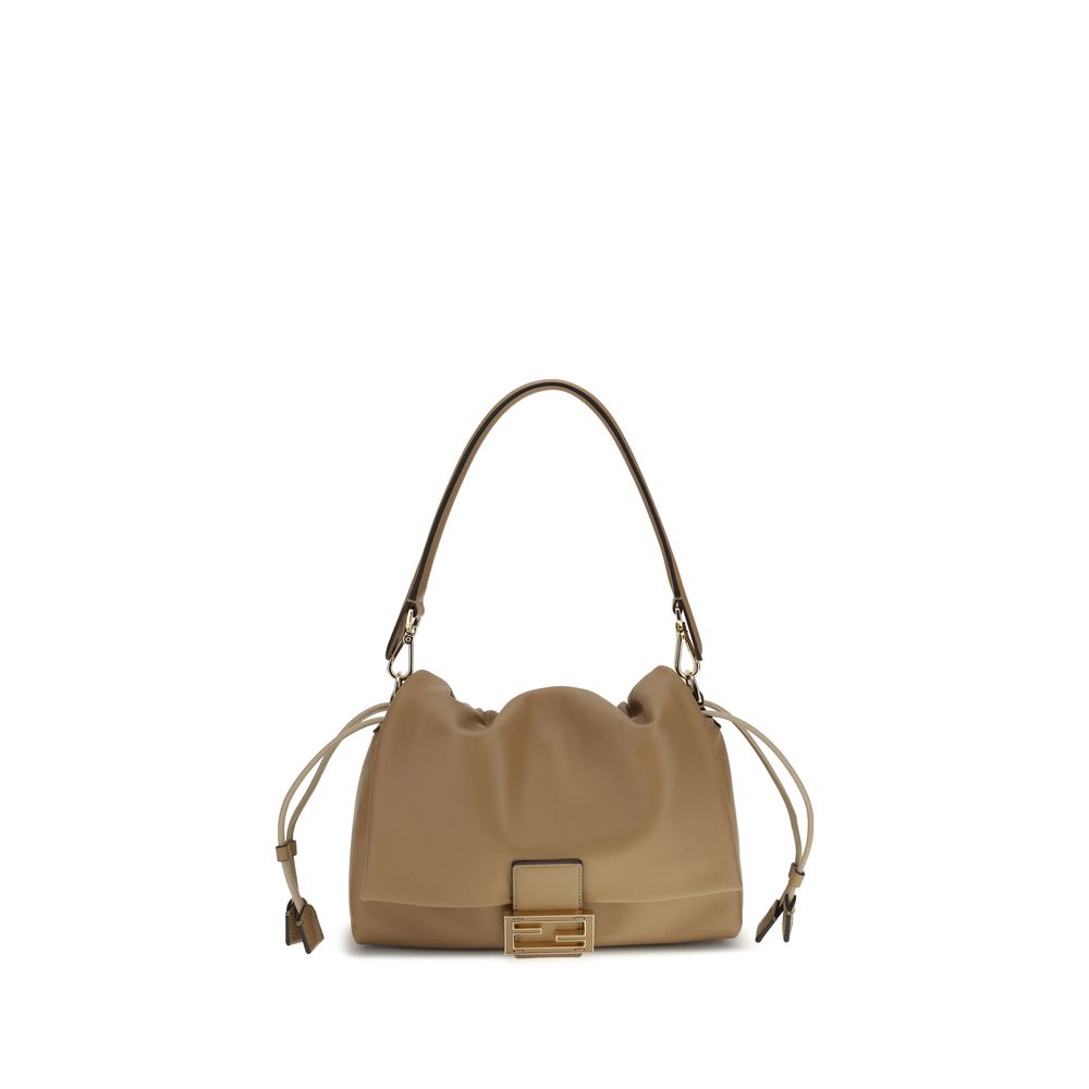 Beige Calf Leather Bos Taurus Shoulder Bag