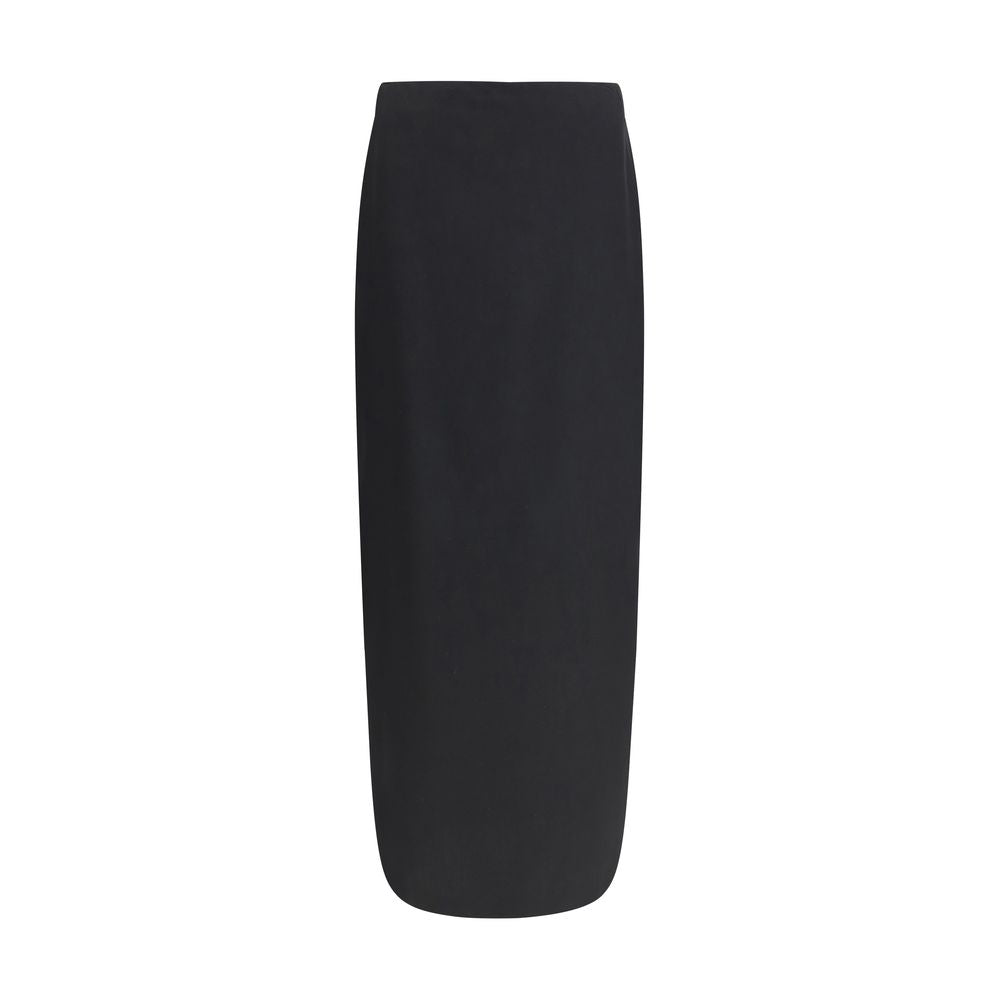 Black Wool Long Skirt