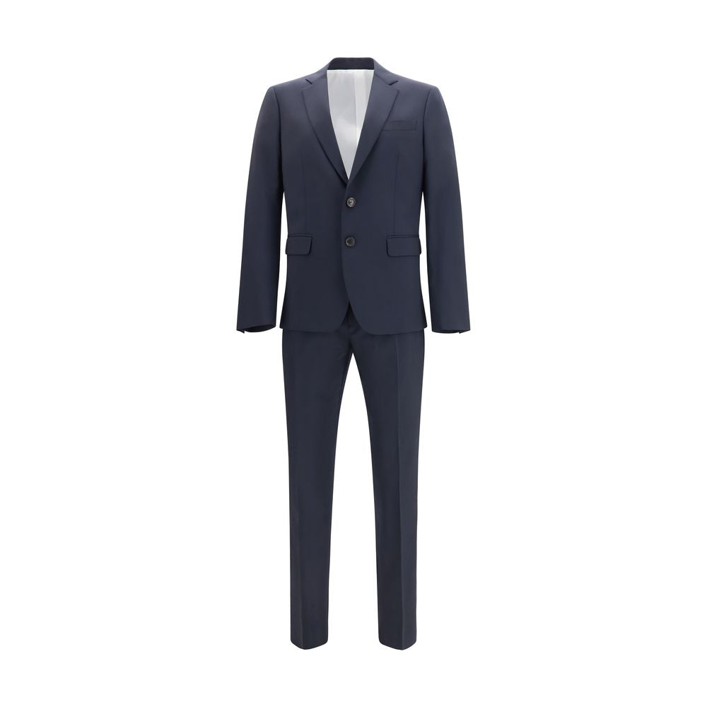 Blue Fleece Wool Two-Piece Suit