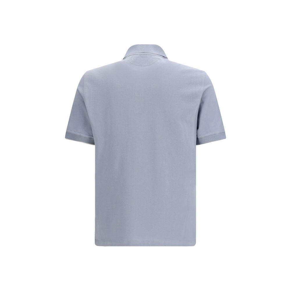 Blue Cotton Polo Shirt