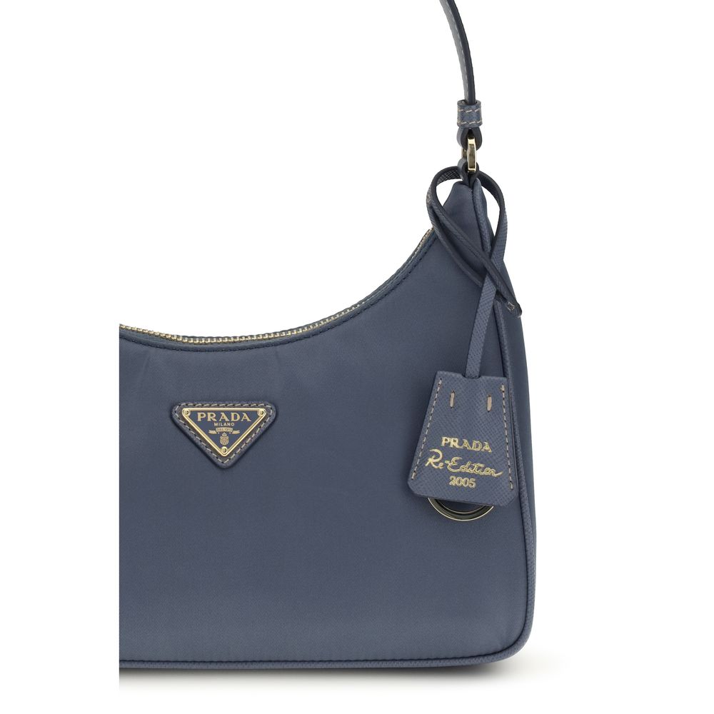Blue Recycled Polyamide Shoulder Bag