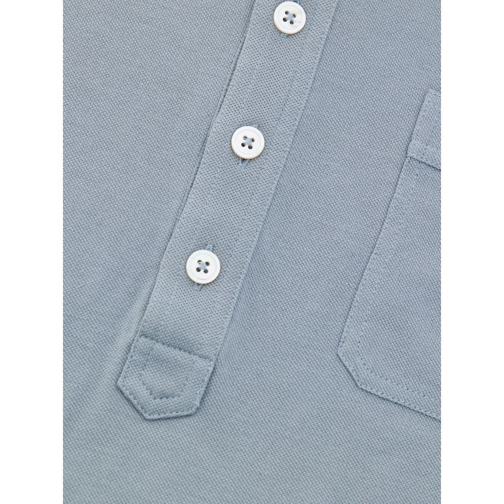 Blue Cotton Polo Shirt