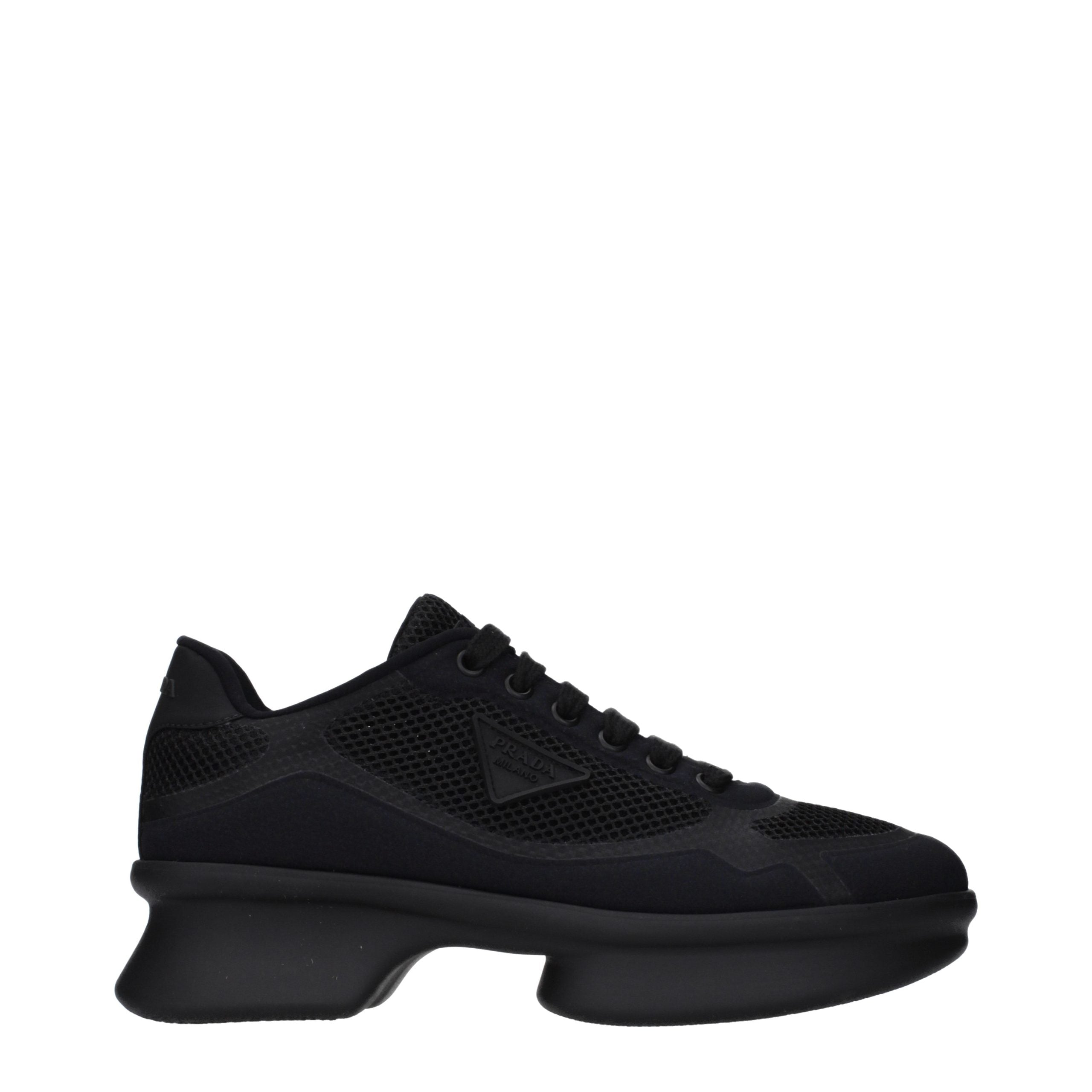 Black Fabric Low Top Sneakers