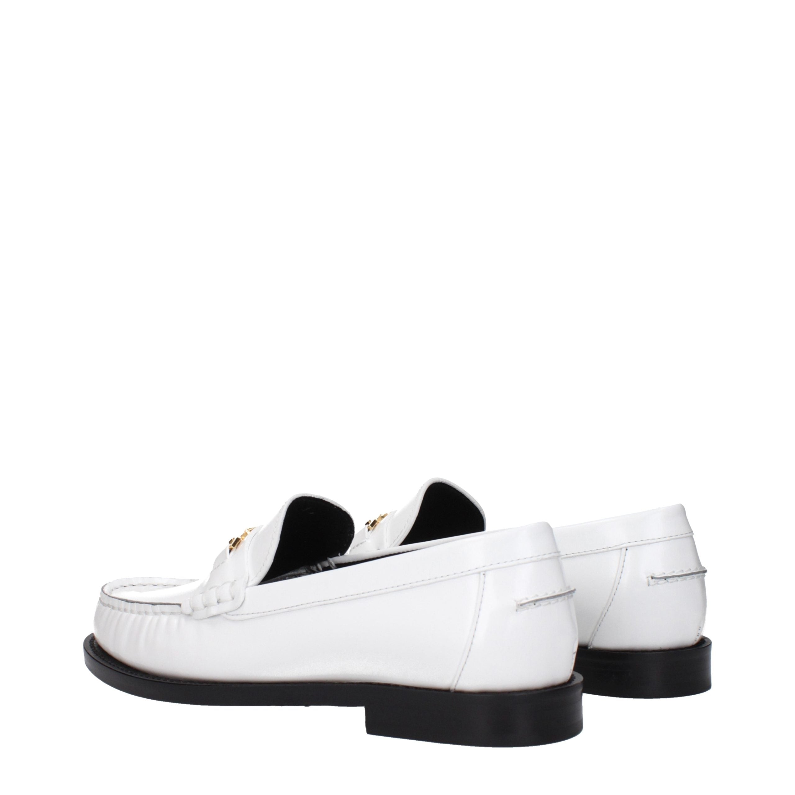 White Leather Slip-On Loafers