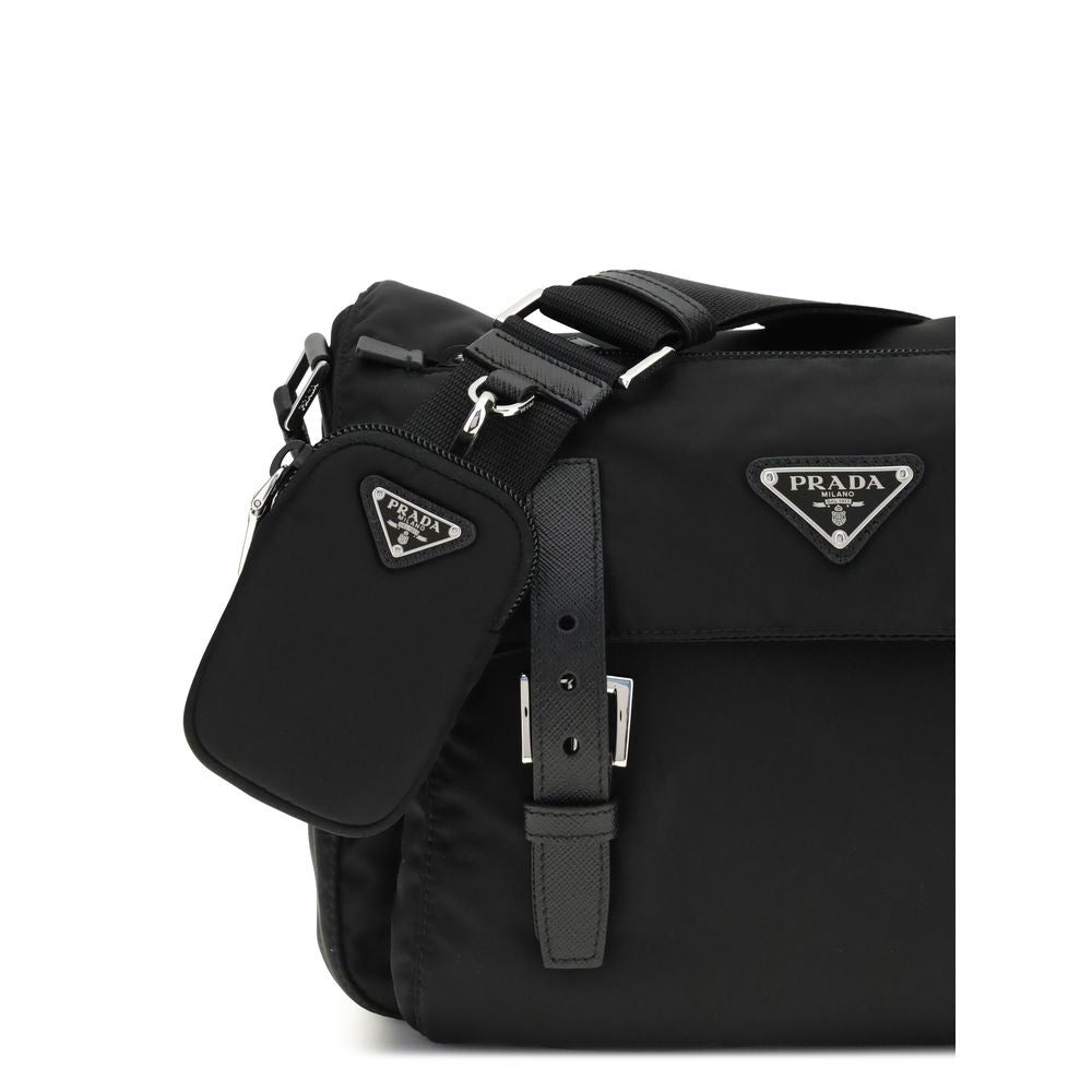 Black Polyamide Shoulder Bag