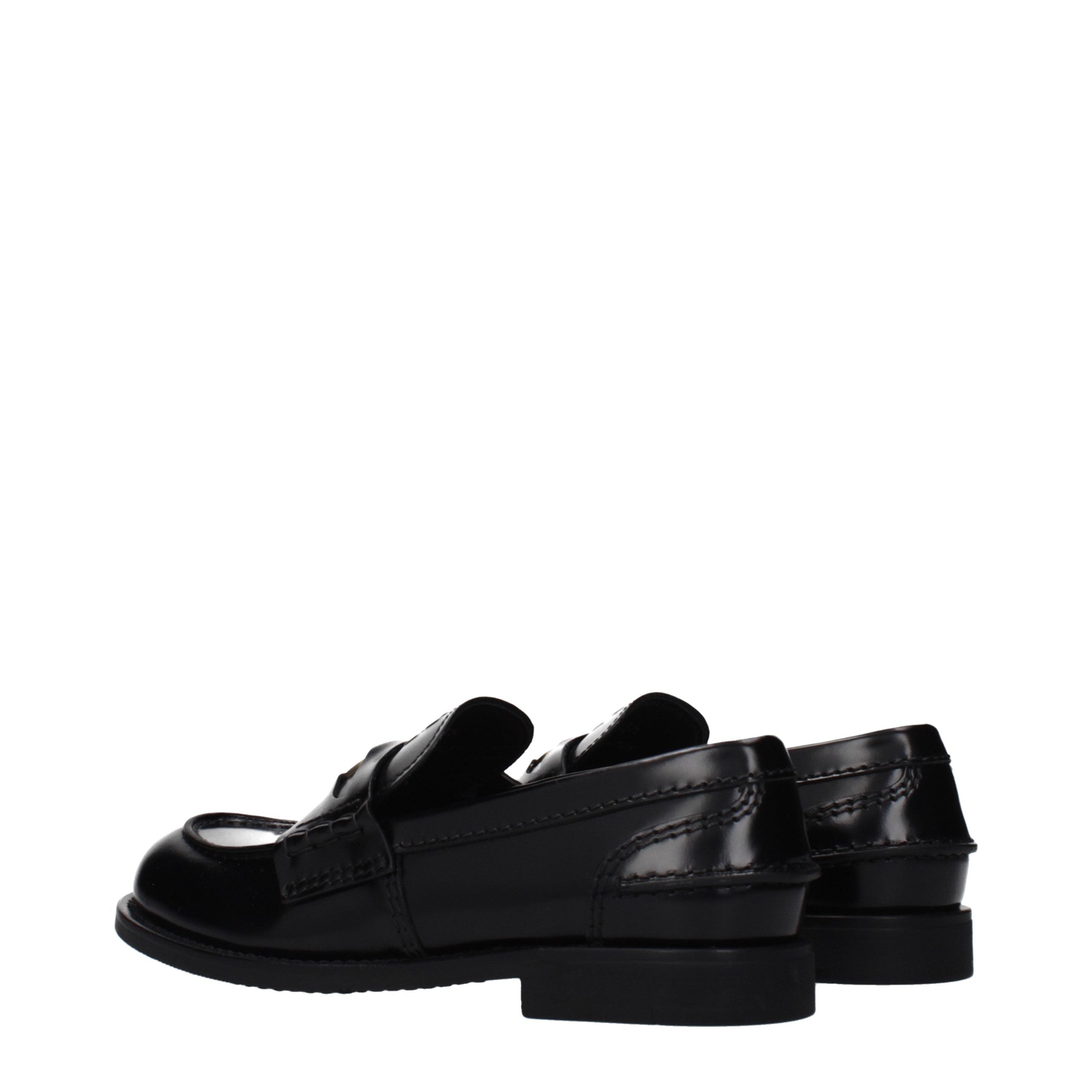 Black Leather Slip-On Loafers