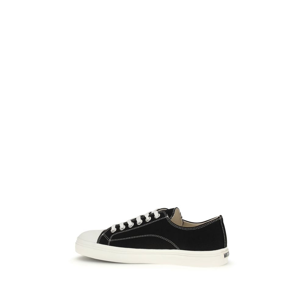 Black Cotton Low Top Sneakers