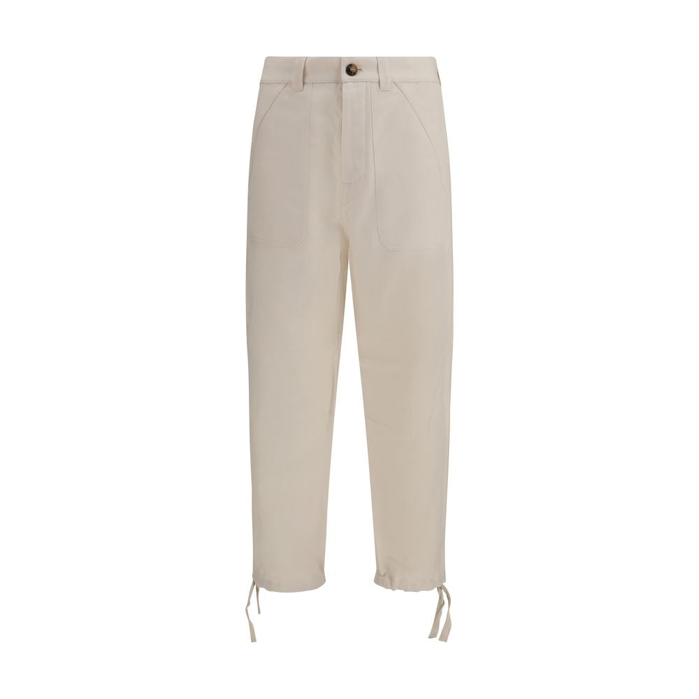 Beige Linen Casual Pants