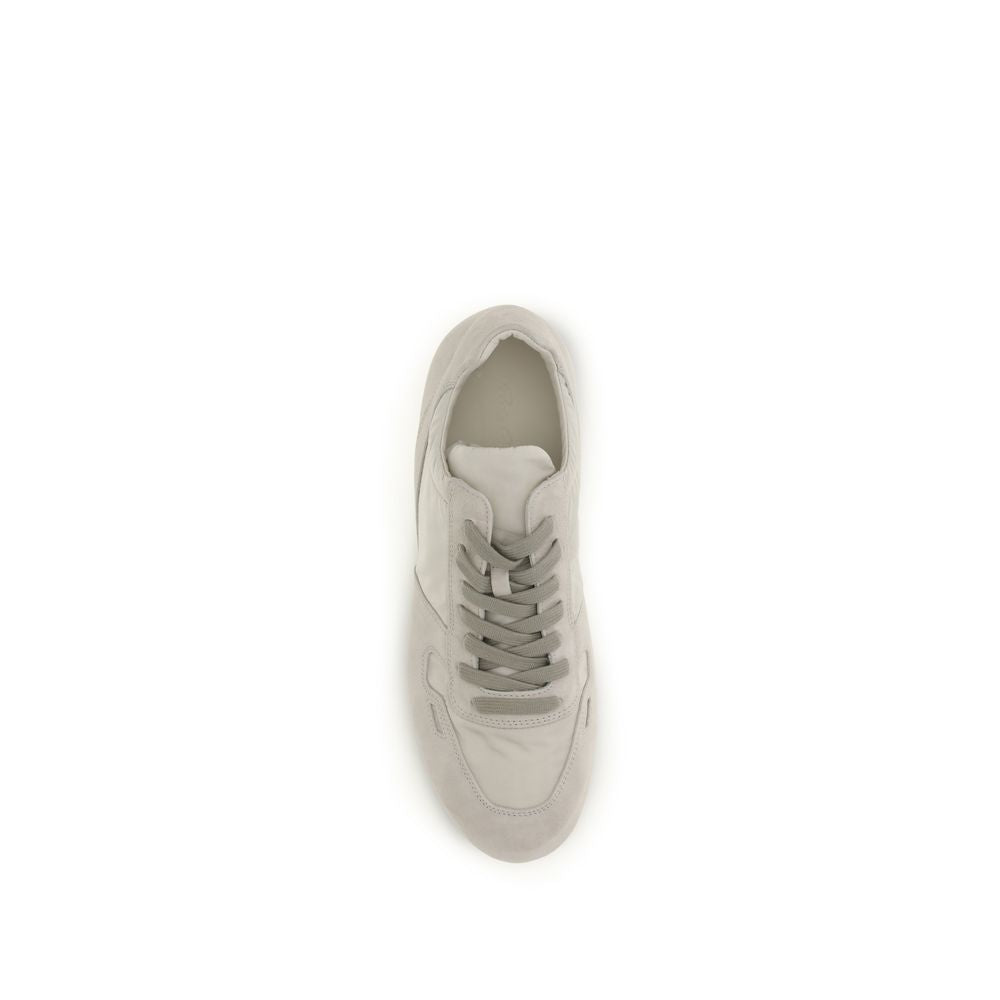 Gray Calf Leather Bos Taurus Low Top Sneakers