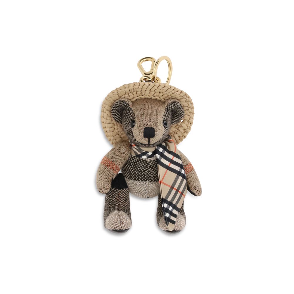 Beige Wool Keychain