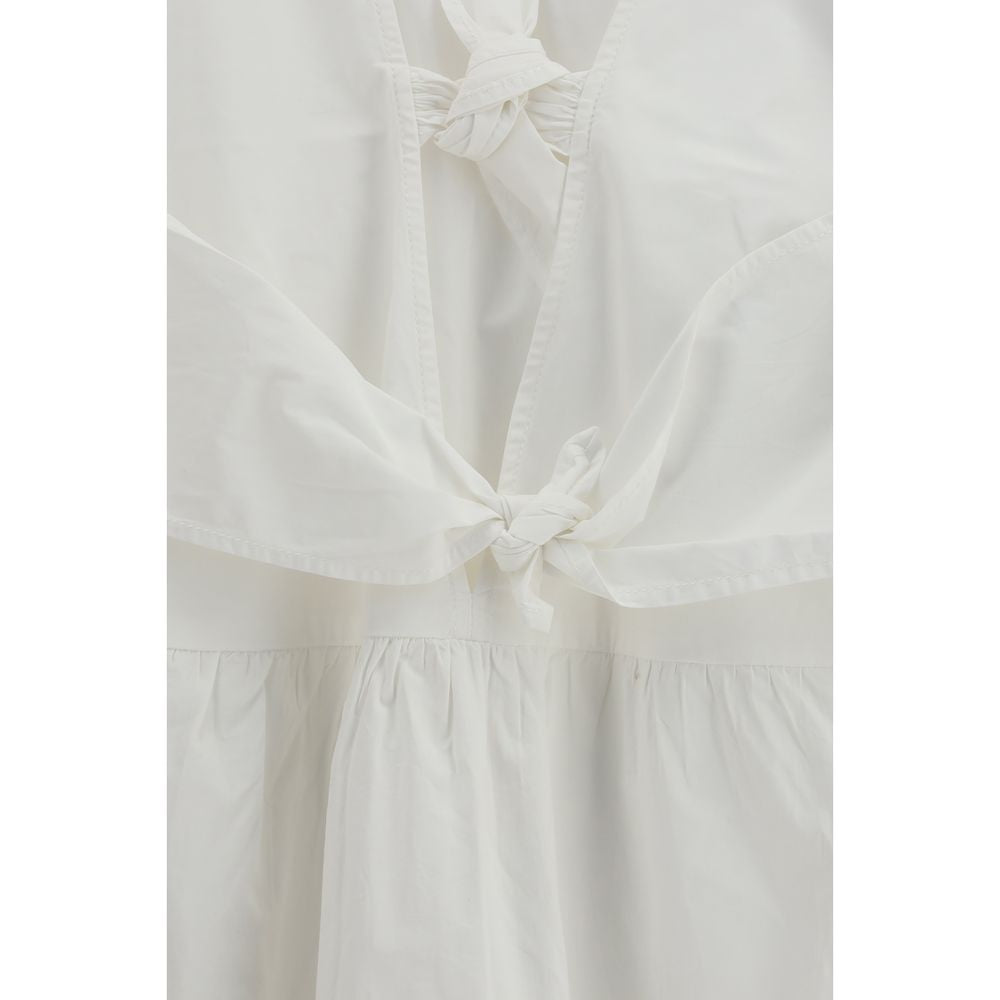 White Cotton Casual Dress