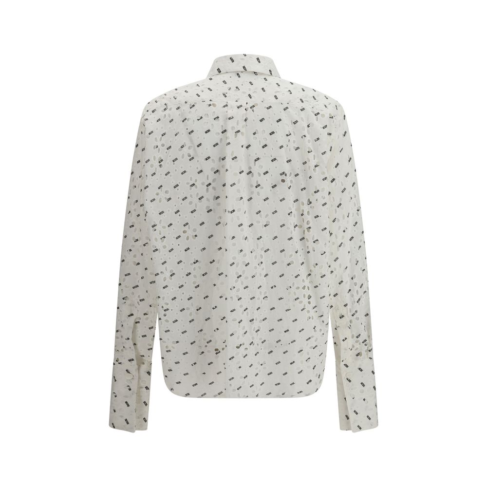 White Cotton Pattern Shirt