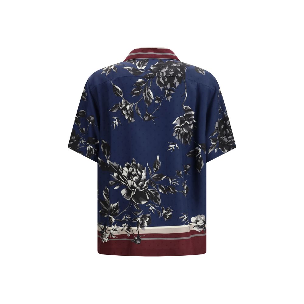Blue Silk Pattern Shirt