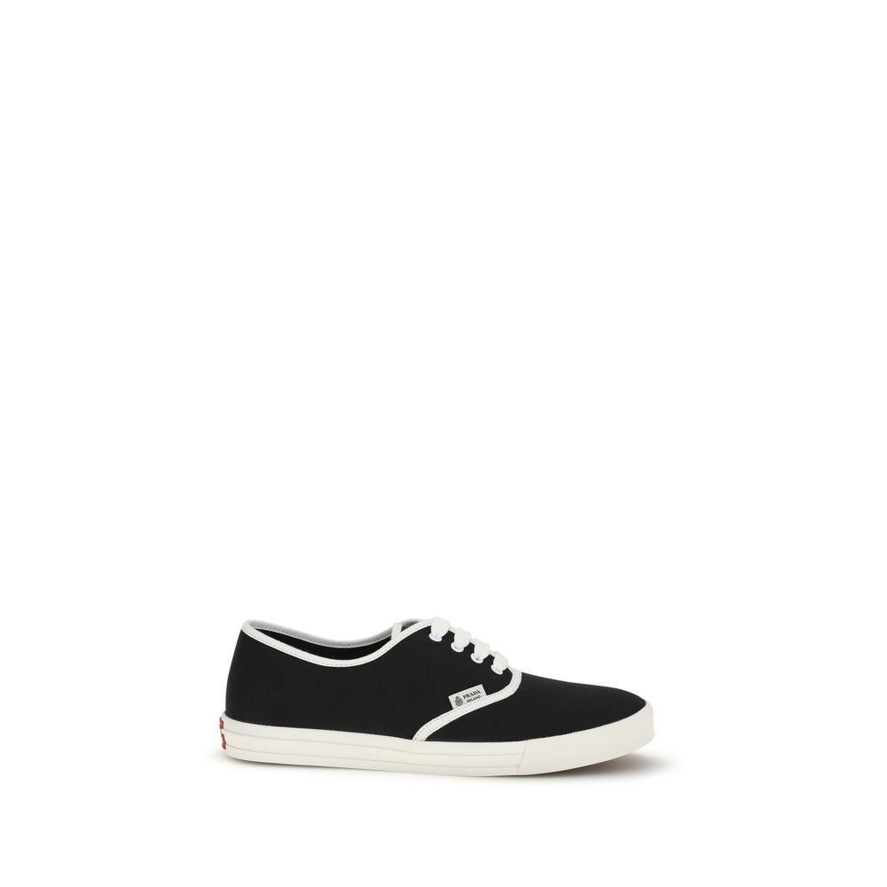 Black Cotton Low Top Sneakers